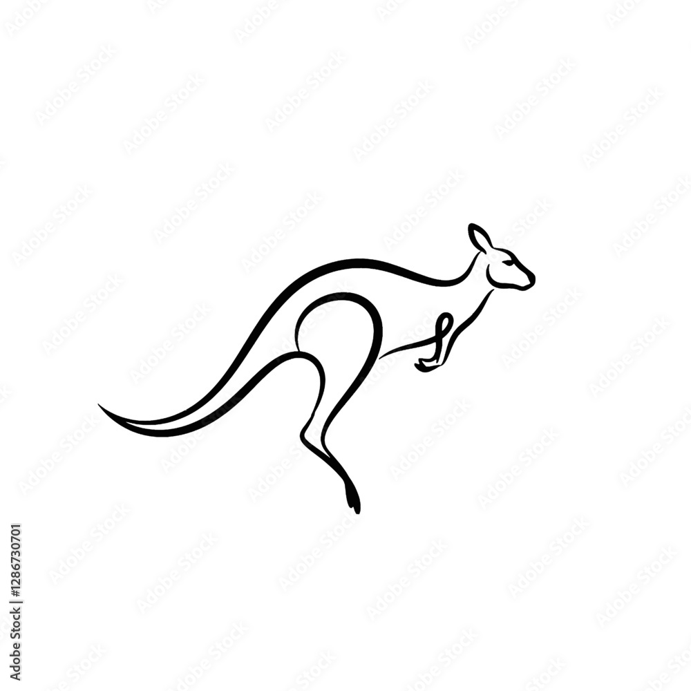 Fototapeta premium Kangaroo Vector Logo Design