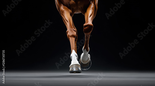 Anatomy, High-resolution image showcasing the muscular legs of a horse, ideal for high-fidelity visual projects. photo