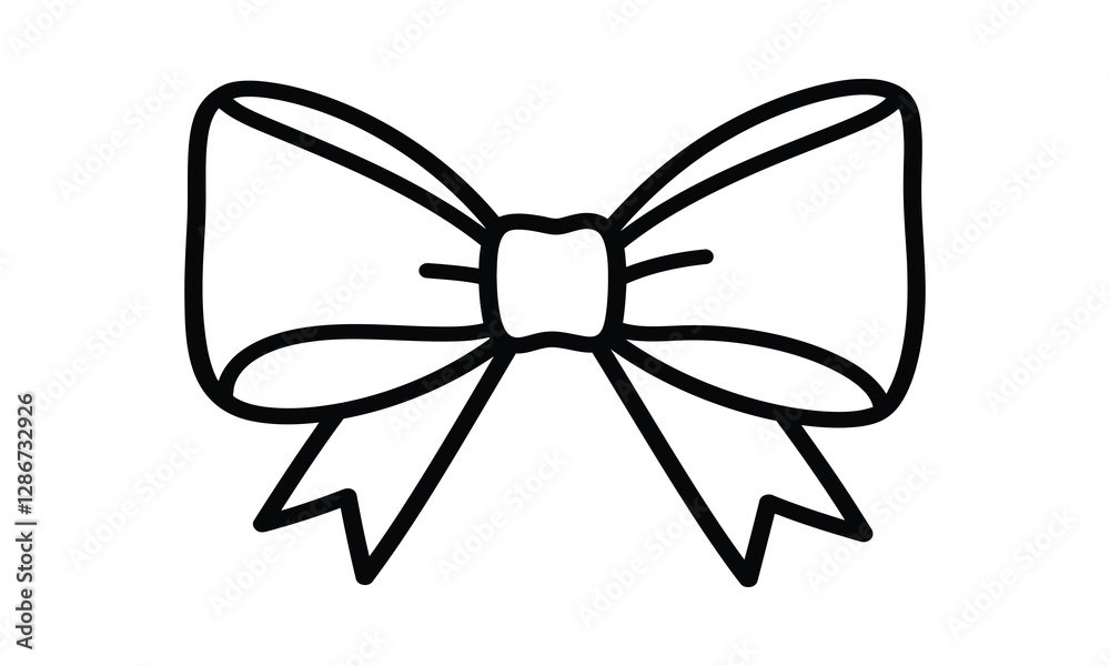 Hair ribbon silhouette vector illustration, detailed vector, black and white, monochrome design, minimalist illustration, isolated on a white background Hair ribbon silhouette vector illustration, detailed vector, black and white, monochrome design, minimalist illustration, isolated on a white background