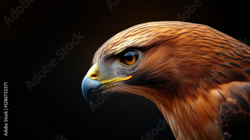 Anatomy, A highly detailed side profile image of a hawk's head showcasing its distinctive features.