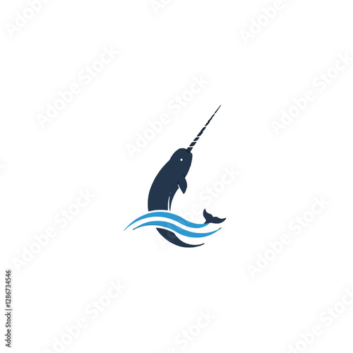 Narwhal Vector Logo Design