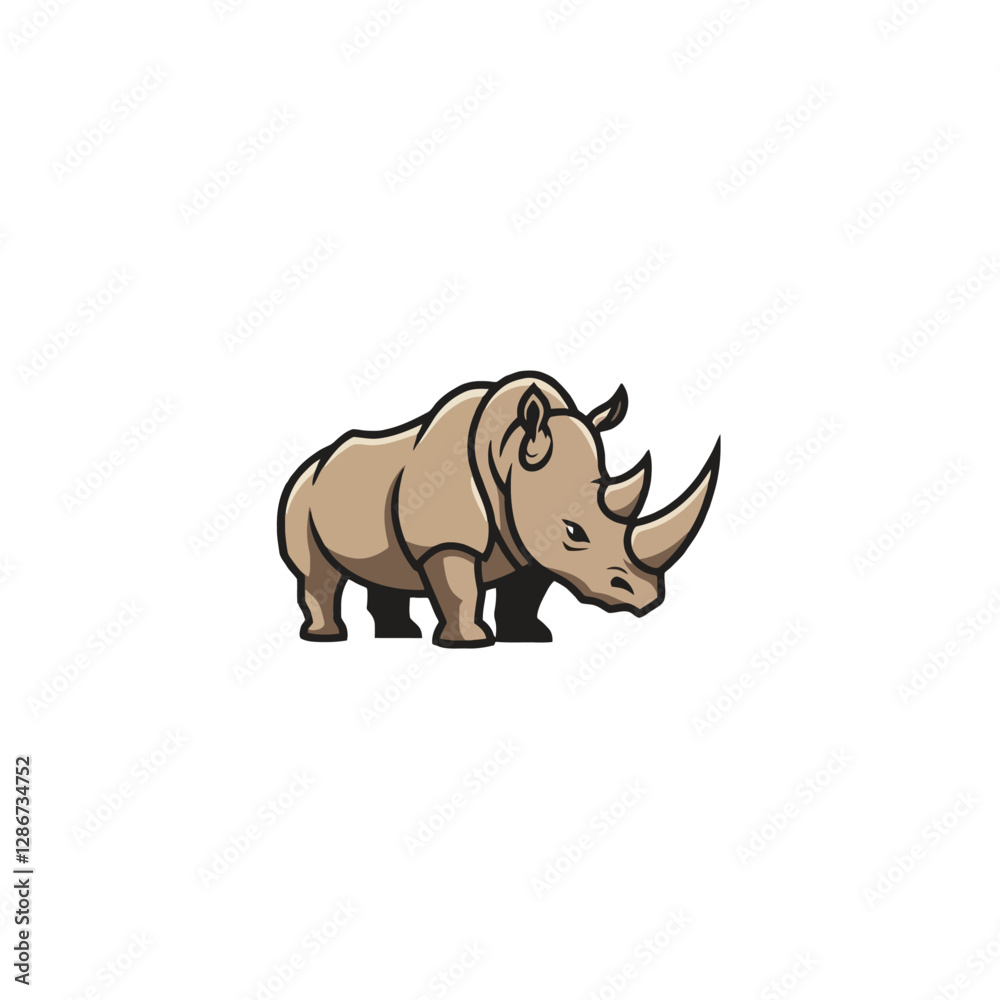 Fototapeta premium Rhinoceros Vector Logo Design