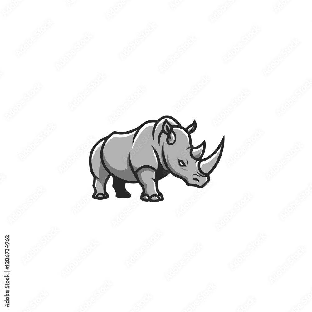 Fototapeta premium Rhinoceros Vector Logo Design
