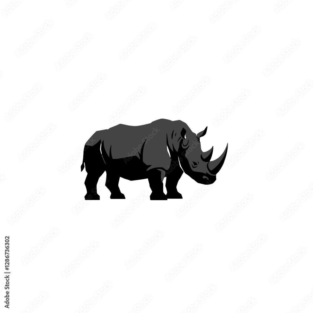 Obraz premium Rhinoceros Vector Logo Design