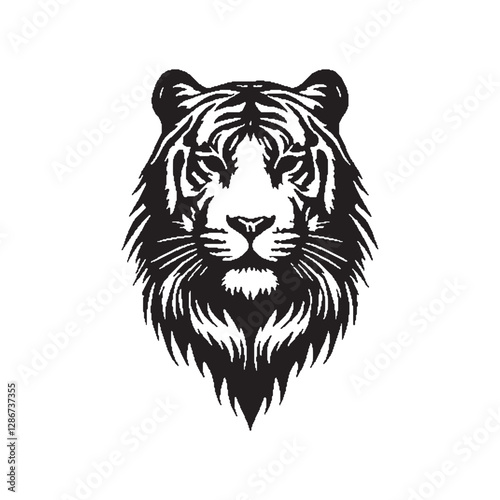 Tiger silhouette vector file isolated on white background