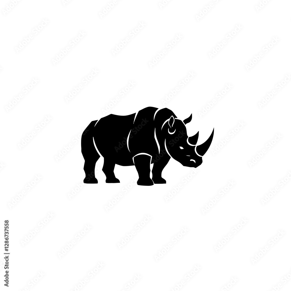 Obraz premium Rhinoceros Vector Logo Design