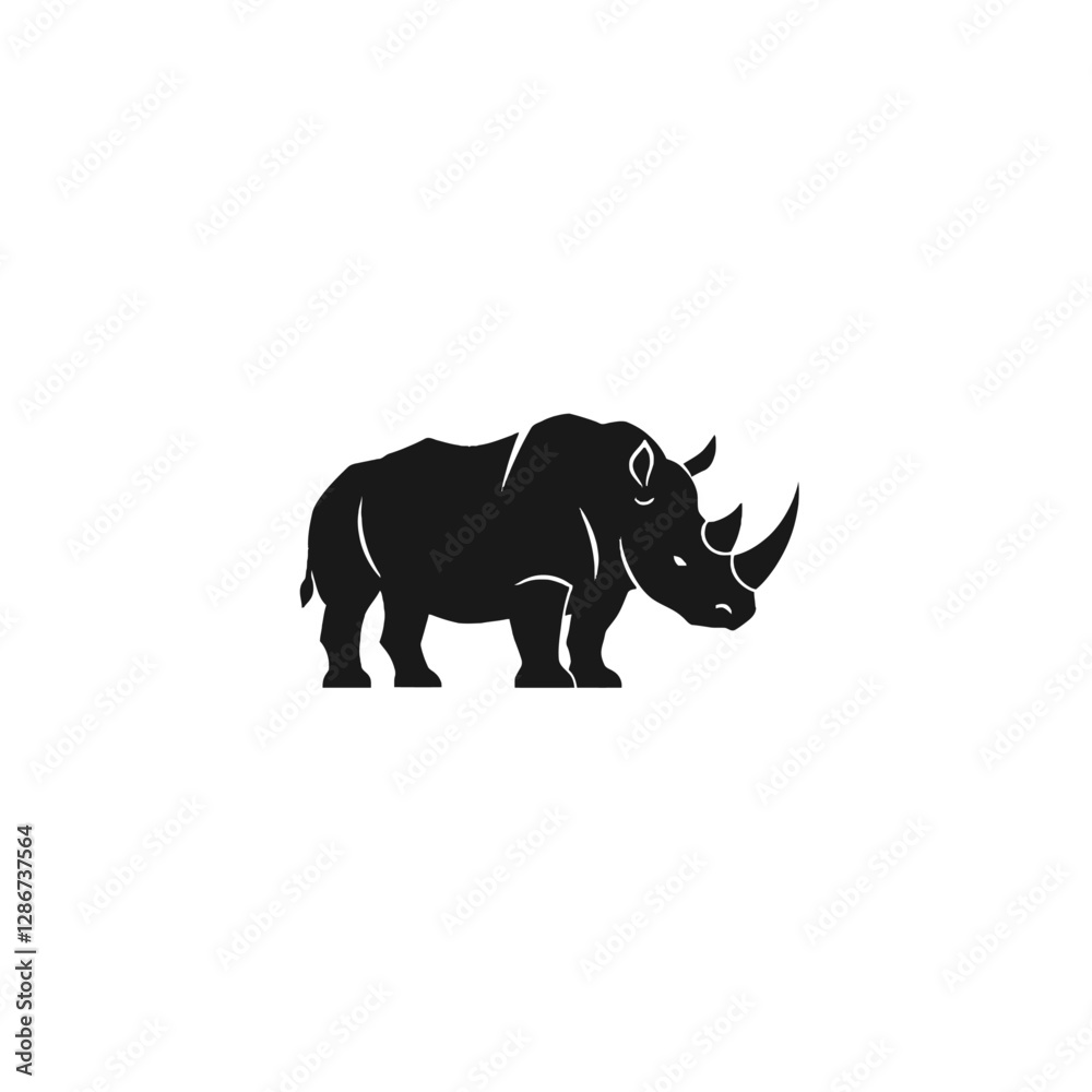 Fototapeta premium Rhinoceros Vector Logo Design