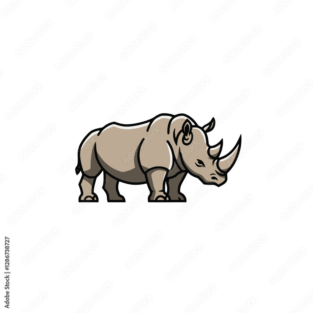 Obraz premium Rhinoceros Vector Logo Design