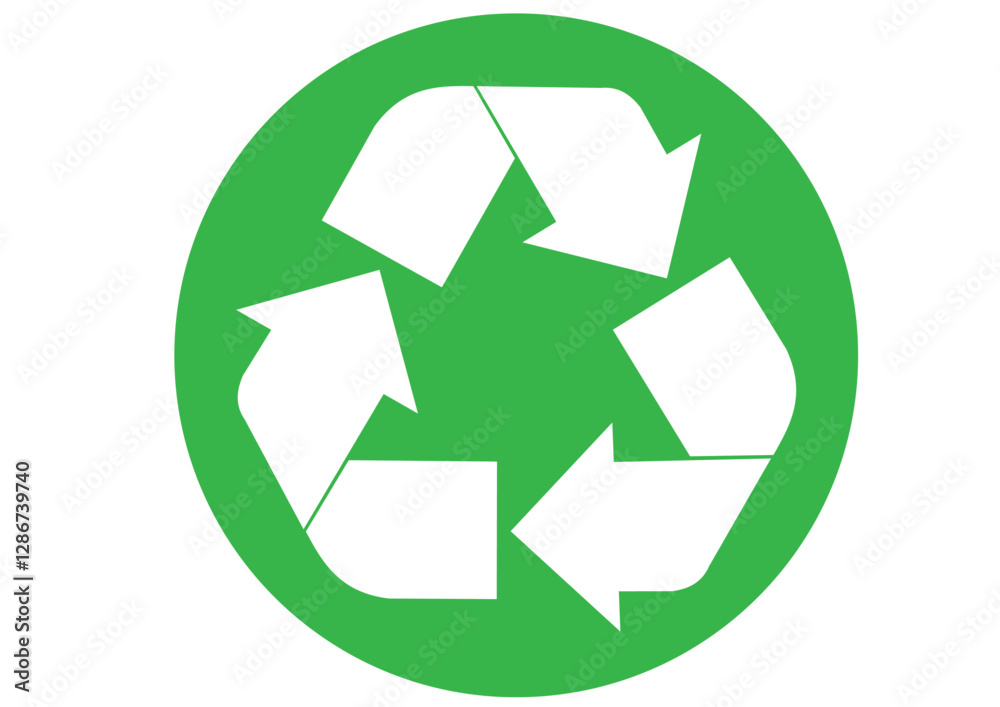 Green Recycling Symbol Arrows Glass Icon Green Recycling Symbol Arrows Glass Icon