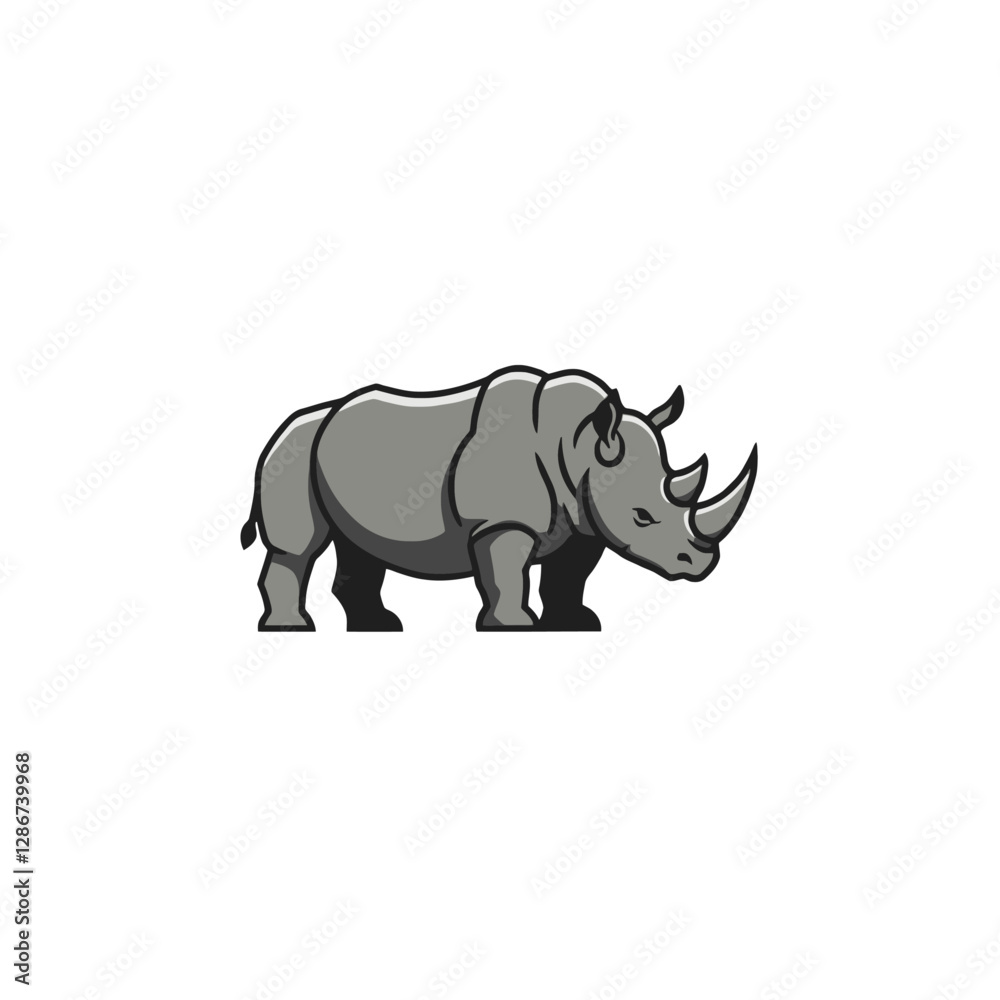 Obraz premium Rhinoceros Vector Logo Design