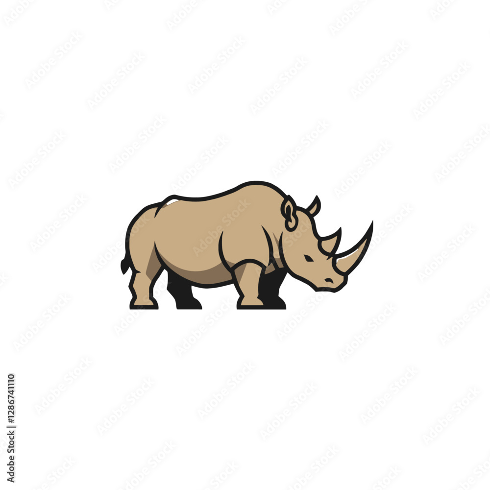 Obraz premium Rhinoceros Vector Logo Design