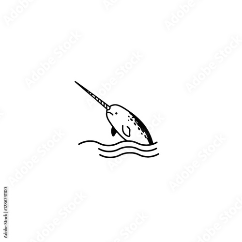 Narwhal Vector Logo Design