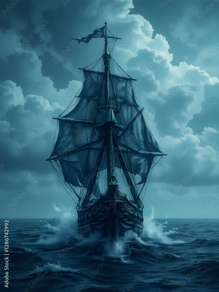 Obraz premium sailing ship in the sea