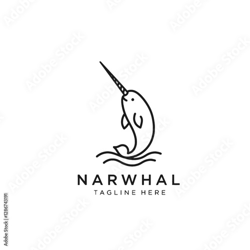 Narwhal Vector Logo Design