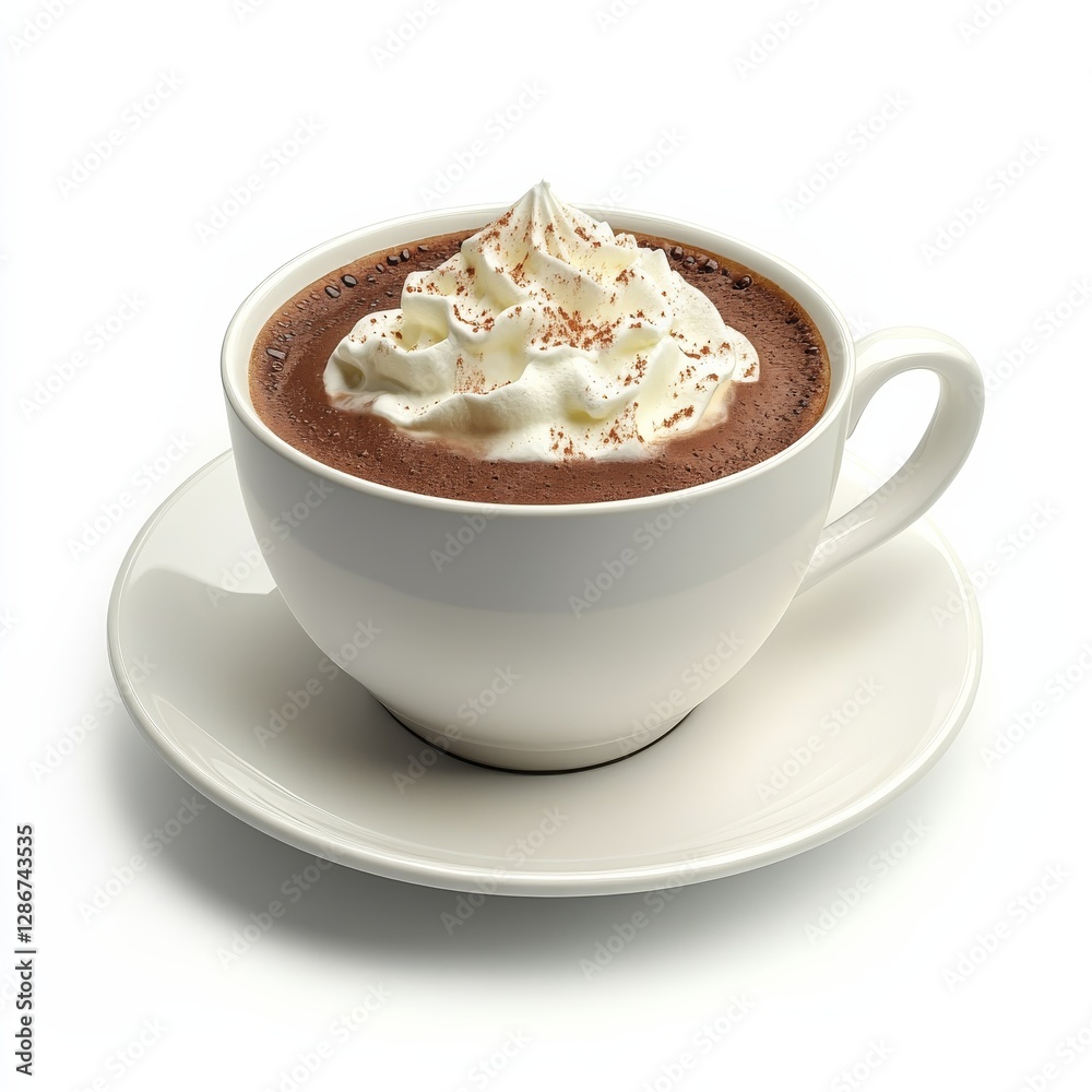 Indulge in a Rich Delight: A Close-Up of Hot Chocolate Crowned with Whipped Cream, a Sweet Treat for a Cozy Moment. Indulge in a Rich Delight: A Close-Up of Hot Chocolate Crowned with Whipped Cream, a Sweet Treat for a Cozy Moment.