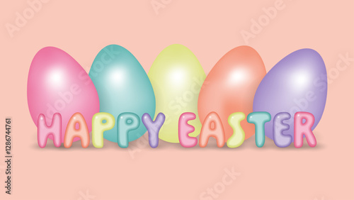 Colorful vector happy easter day with eggs. Elegant, aesthetic, stylish easter background. Spring celebration Easter banner. Happy easter. Festive banner. Holidays, discounts, eggs