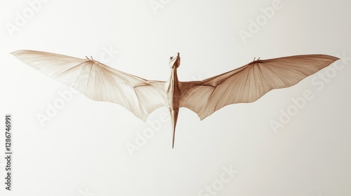 Pteranodon soaring with membranous wings