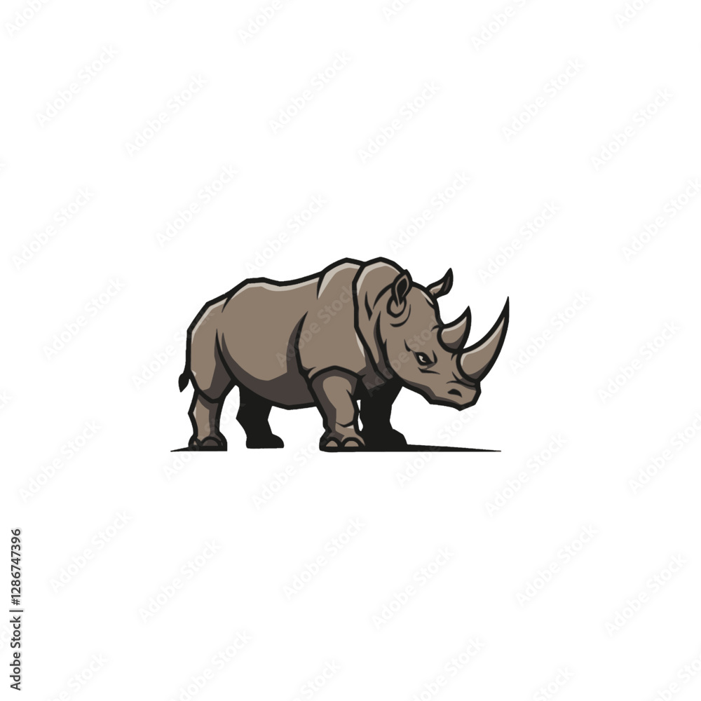 Fototapeta premium Rhinoceros Vector Logo Design