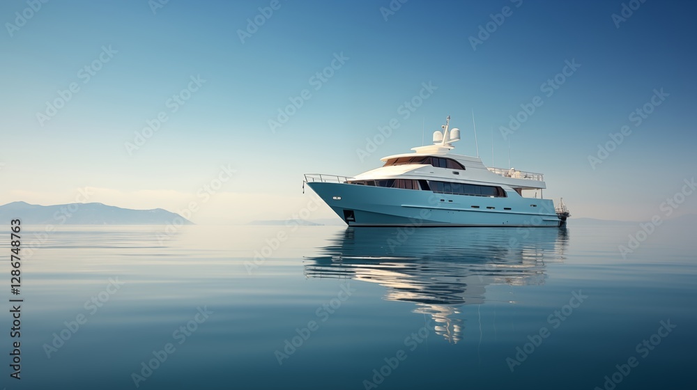 A luxury yacht on the water,generative ai illustration A luxury yacht on the water,generative ai illustration
