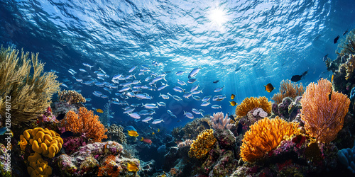 Foto Fish School Coral Reef