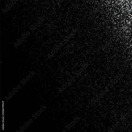 Black background with silver confetti rain, design element