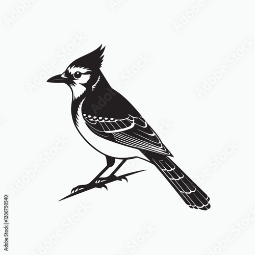 A Blue jay vector silhouette 
