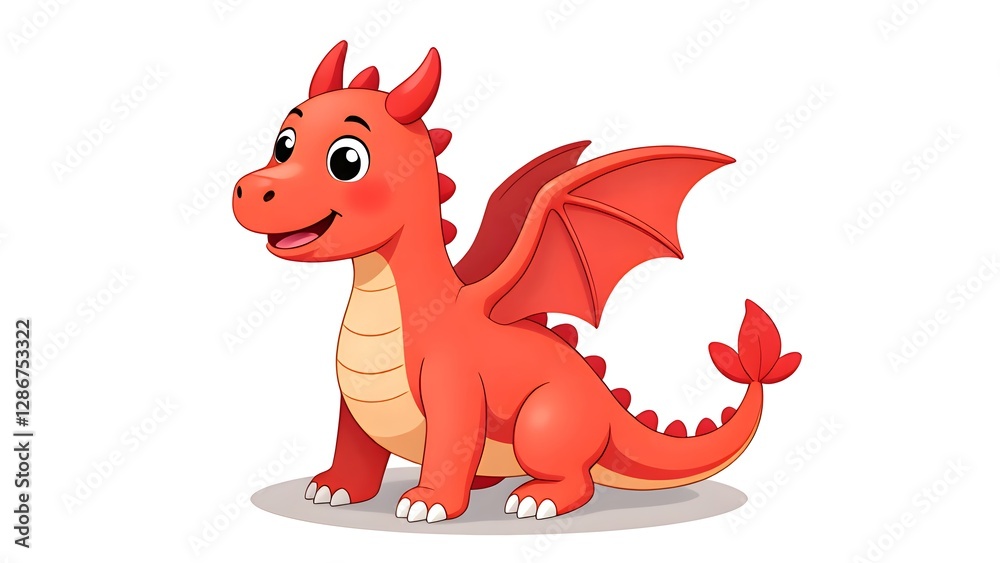 Cartoon little red dragon fantasy adventure Cartoon little red dragon fantasy adventure