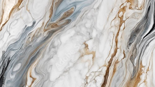 Natural marble pattern with flowing paint effect, featuring artistic and luxurious neutral color combination for various design purposes. 4K