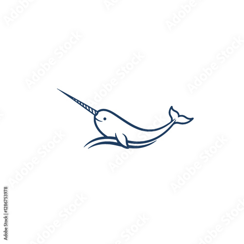 Narwhal Vector Logo Design