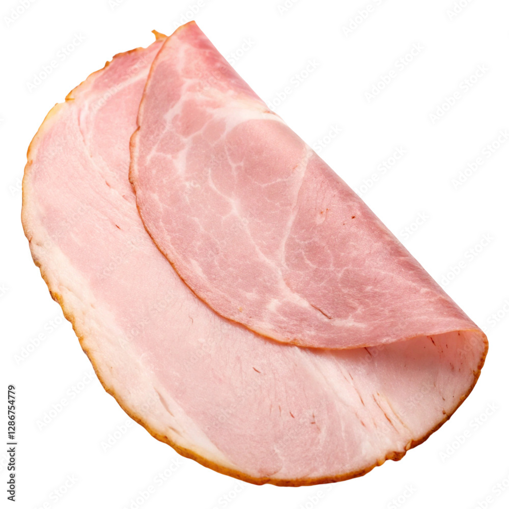 Ham slice isolated on transparent background Ham slice isolated on transparent background