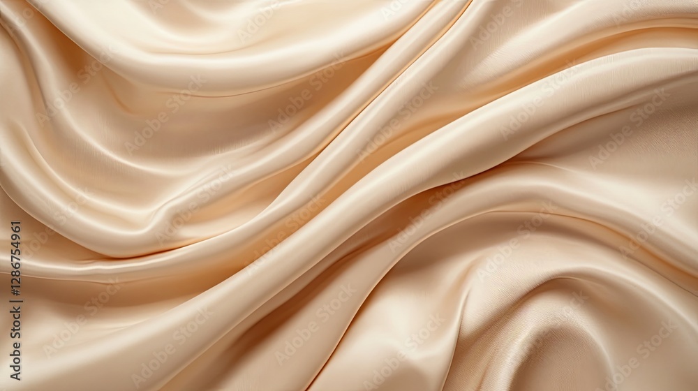 Obraz premium Gorgeous, soft, and flowing beige and light brown luxury fabric texture