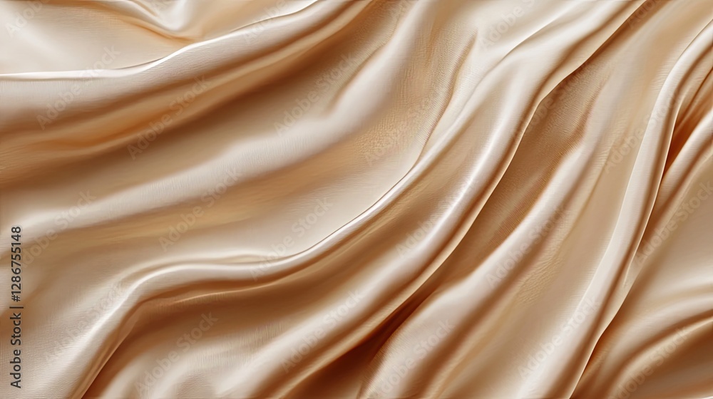 Fototapeta premium Gorgeous, soft, and flowing beige and light brown luxury fabric texture