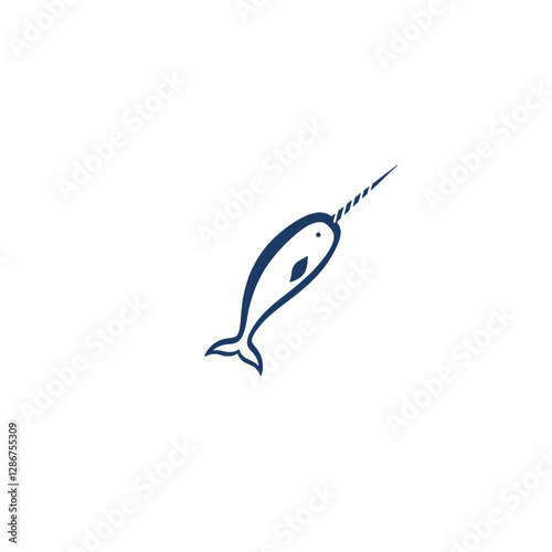 Narwhal Vector Logo Design