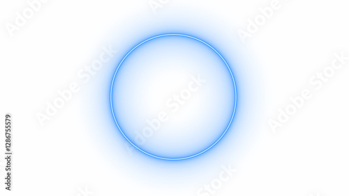 Glowing Blue Neon Circle with Transparent Background – PNG Format