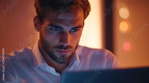 Mmm...I wonder Cropped shot a handsome young businessman looking thoughtful while working on his laptop in the office businessman