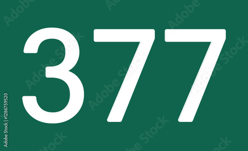 377 on a bright green backdrop