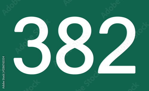 382 on a green backdrop
