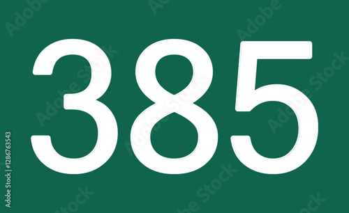 385 on a green canvas