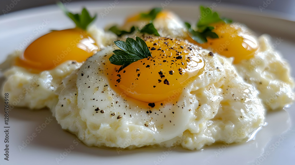 Sunny-side up eggs, breakfast, kitchen, close-up, food photography Sunny-side up eggs, breakfast, kitchen, close-up, food photography