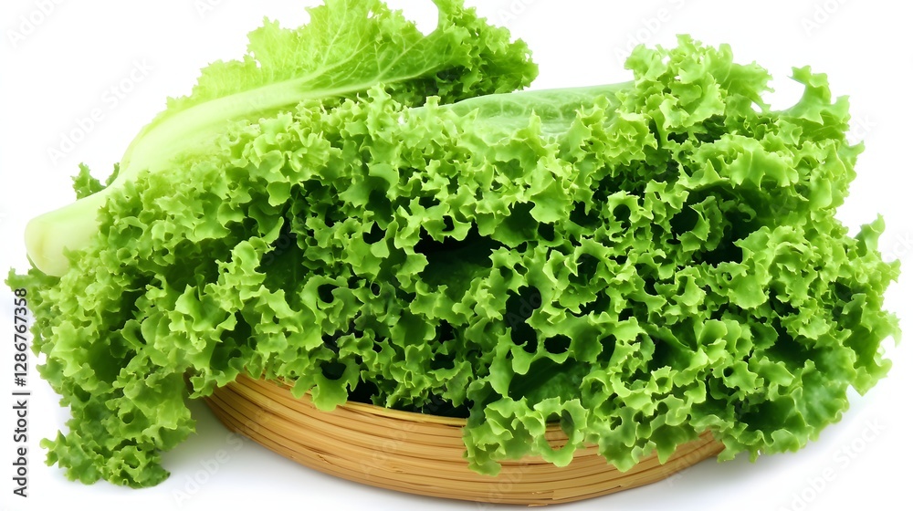 Fresh Green Lettuce in a Woven Basket Capturing the Essence of Healthy Living and Nutrition Fresh Green Lettuce in a Woven Basket Capturing the Essence of Healthy Living and Nutrition