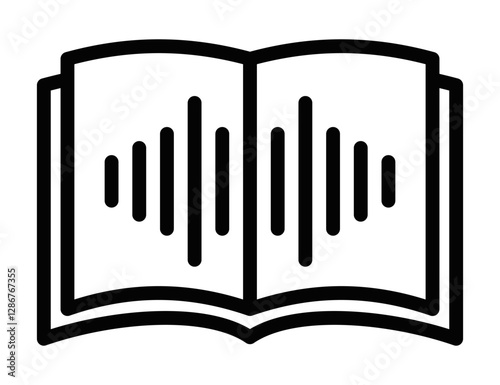 Audio book vector icon for digital learning and education. Editable stroke.