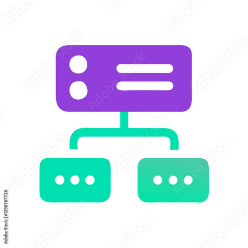 Abstract flowchart graphic design on white background, visual communication