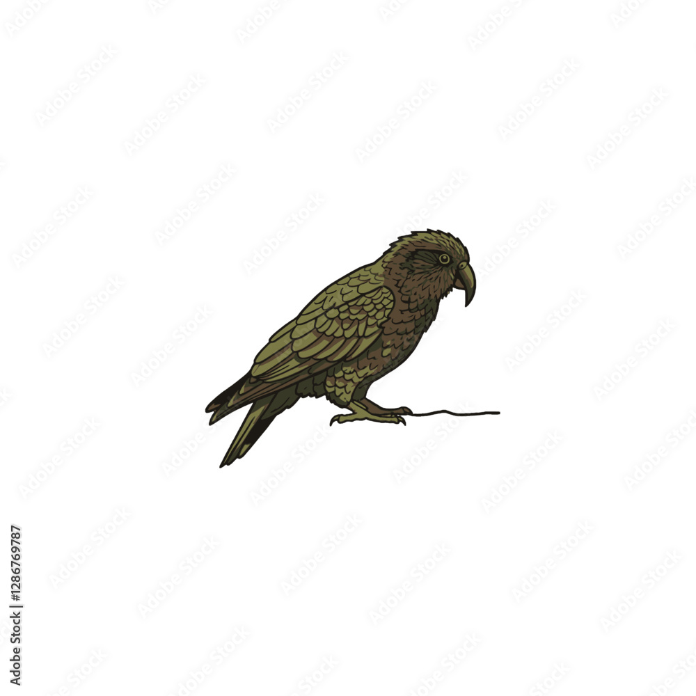 Fototapeta premium Kea Bird Vector Logo Design
