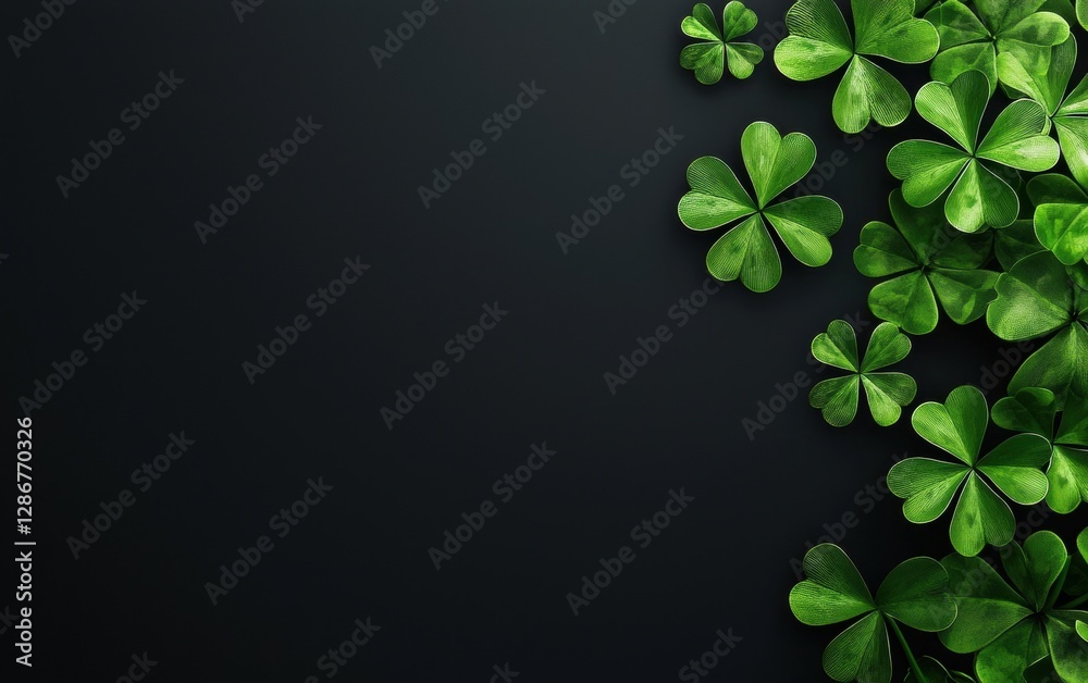 Saint Patrick Day Black 3d background minimalistic mockup with space for text Saint Patrick Day Black 3d background minimalistic mockup with space for text