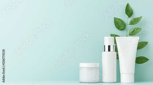 Wallpaper Mural Blank cosmetic products on pastel background Torontodigital.ca