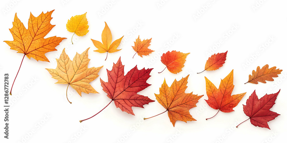 Fototapeta premium maple leaves isolated on white