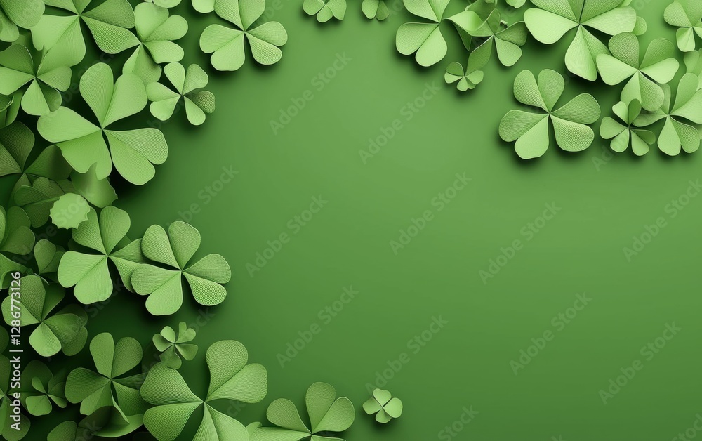 Saint Patrick Day Maroon 3d background minimalistic mockup with space for text Saint Patrick Day Maroon 3d background minimalistic mockup with space for text