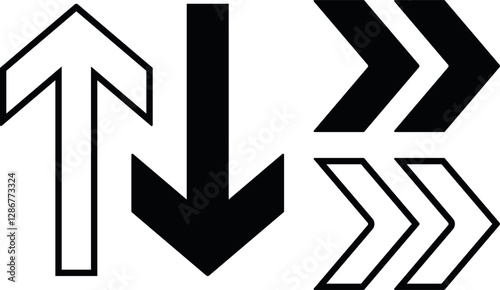 Arrow icon set. Modern simple black arrows. Arrow symbol. Vector illustration.