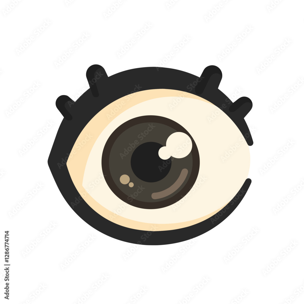 Stylized eye icon with lashes and a neutral expression a clean and simple vector art for use in various design projects Stylized eye icon with lashes and a neutral expression a clean and simple vector art for use in various design projects