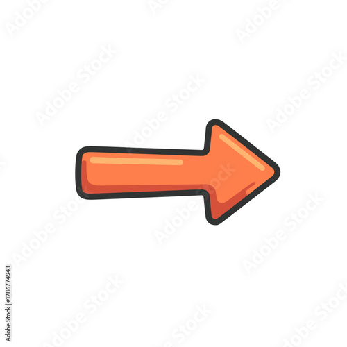 Flat orange arrow with a border Simple and clean design great for navigation direction or adding a touch of whimsy to your designs